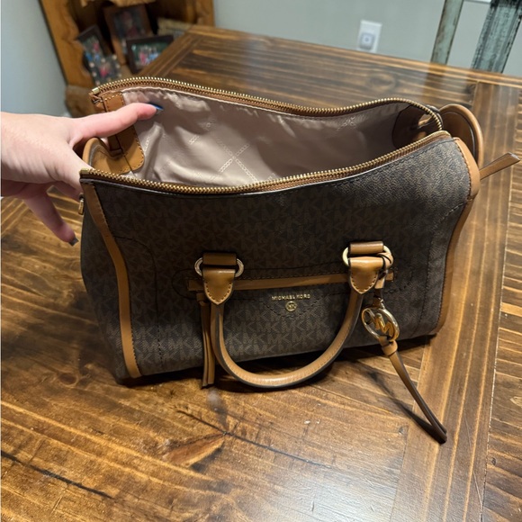 Michael Kors Signature Brown and Tan Satchel - Picture 1 of 4